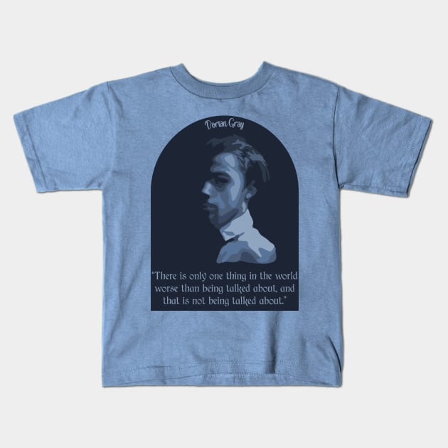 Dorian Gray Portrait and Quote Kids T-Shirt by Slightly Unhinged